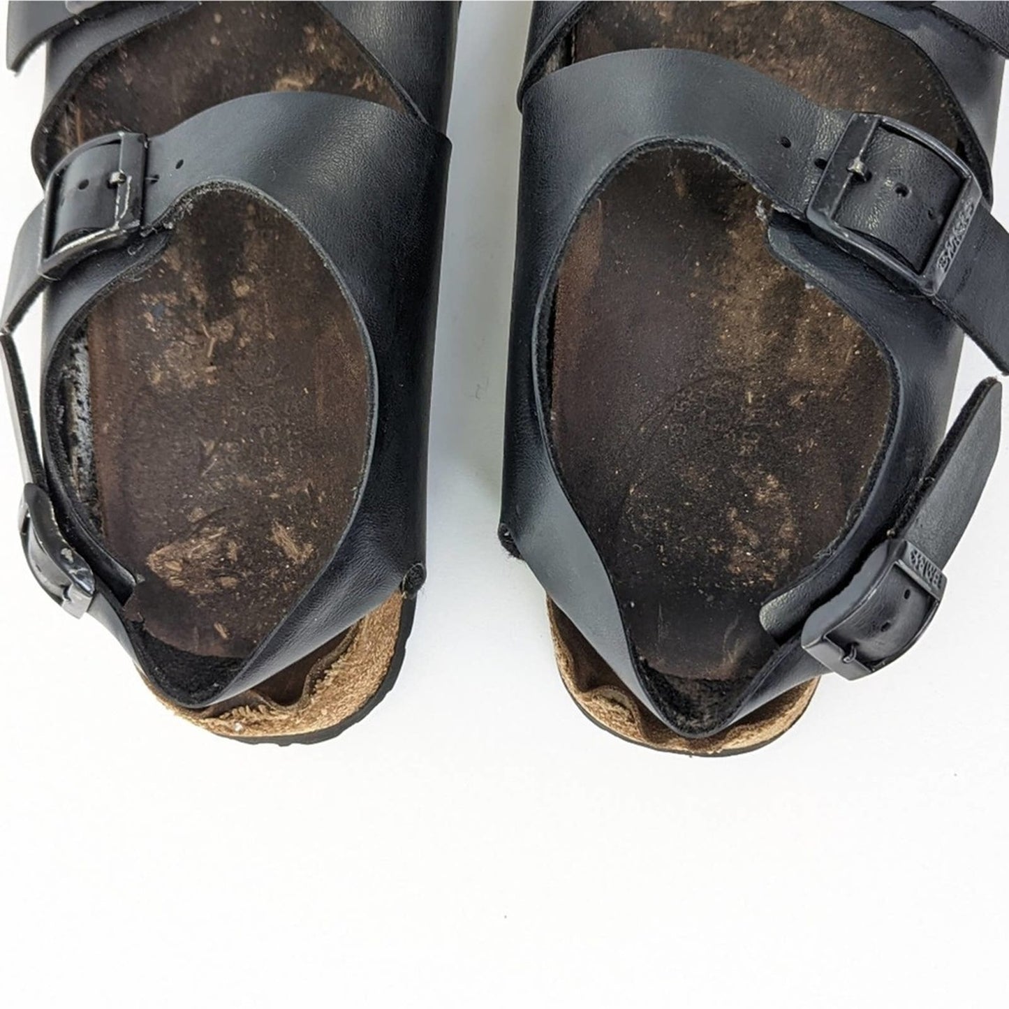 Birkenstock Black Leather Milano Sandals - 8