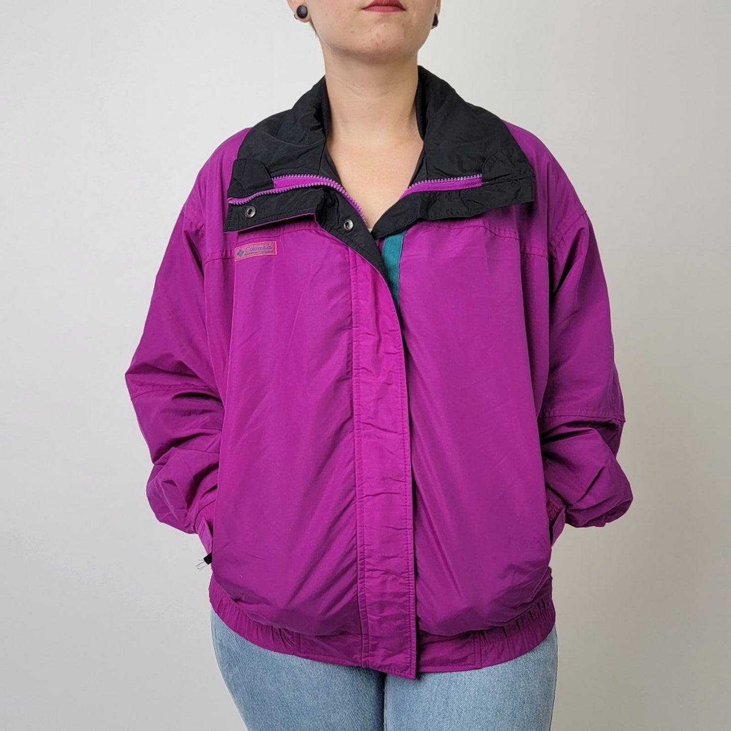 Vintage 90s Colorblock Columbia Nylon Ski Jacket - M