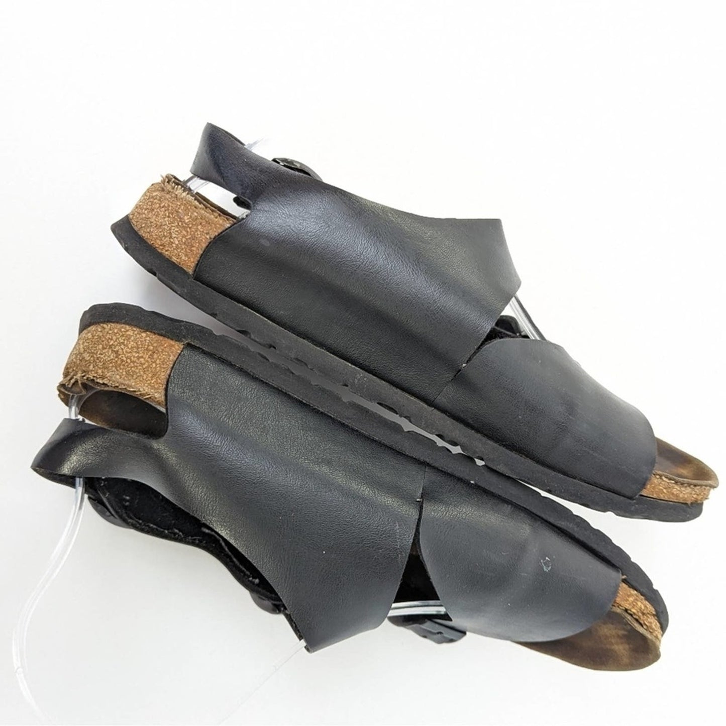 Birkenstock Black Leather Milano Sandals - 8