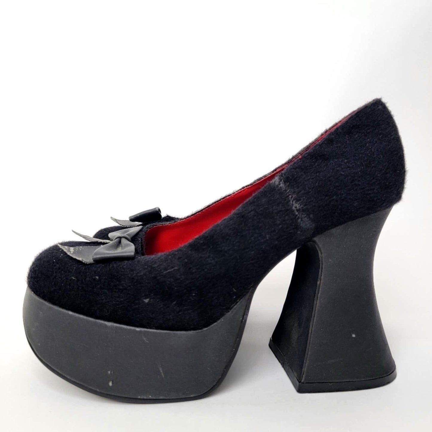 Vintage 90s Morbid Threads Goth High Heel Platform Witchy Shoes - 8