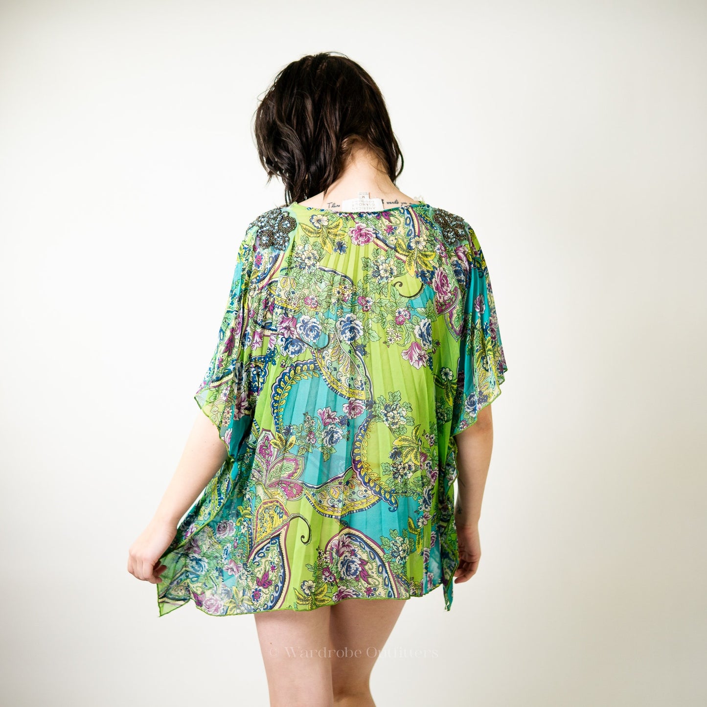 Neon Paisley Blouse x American Glamour by Badgley Mischka - M