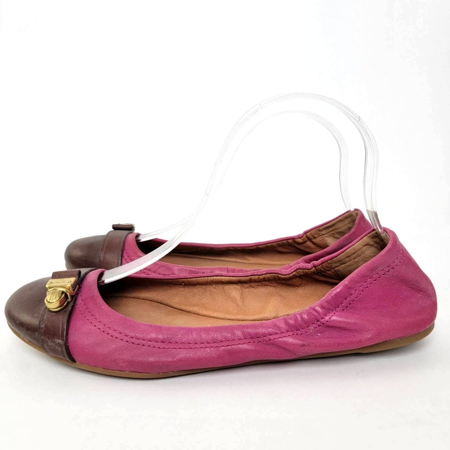 Coach Delphine Soft Leather Slip-on Buckle Ballet Flats - 8