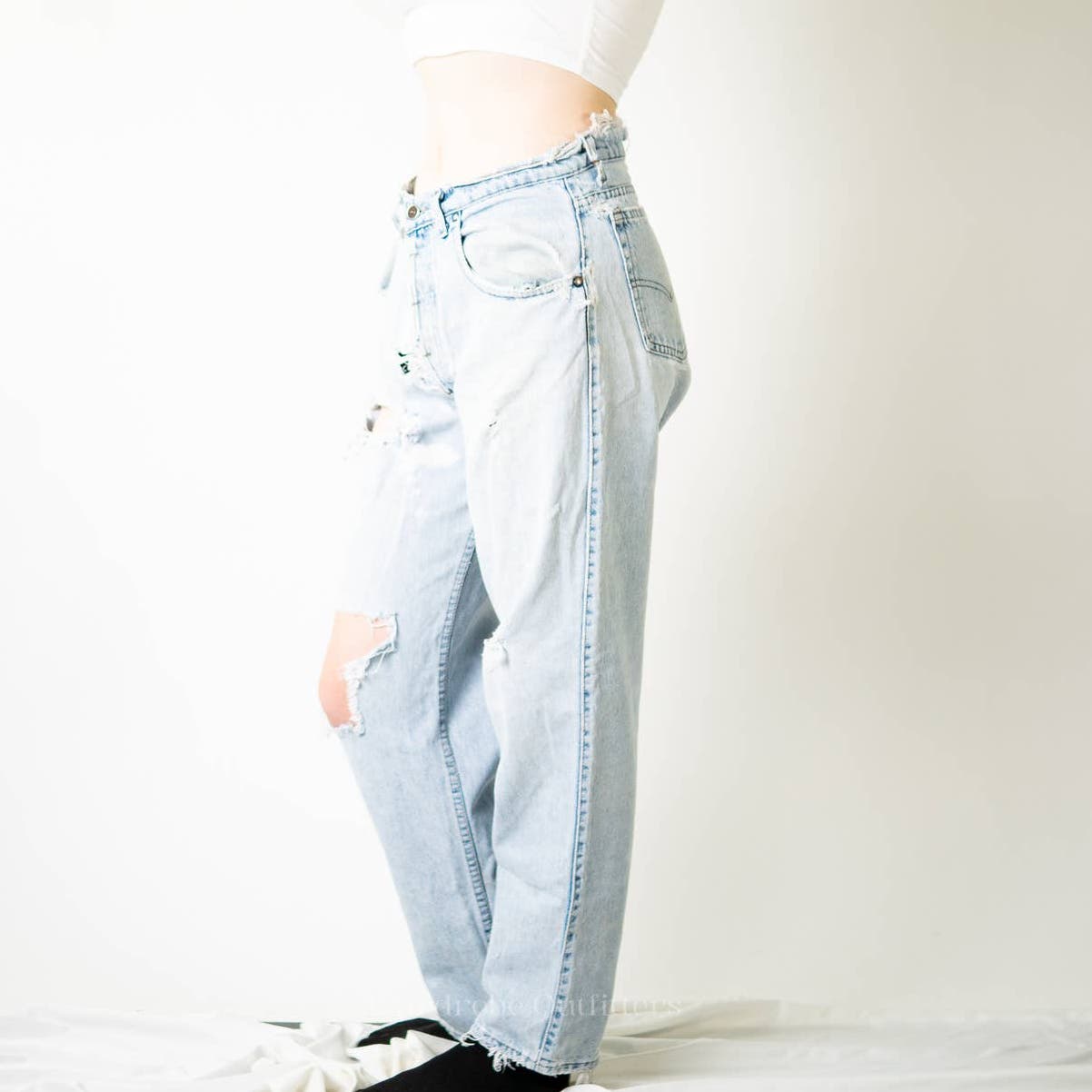 Vintage 90s THRASHED Ripped Distressed Levi Silvertab Baggy Jeans