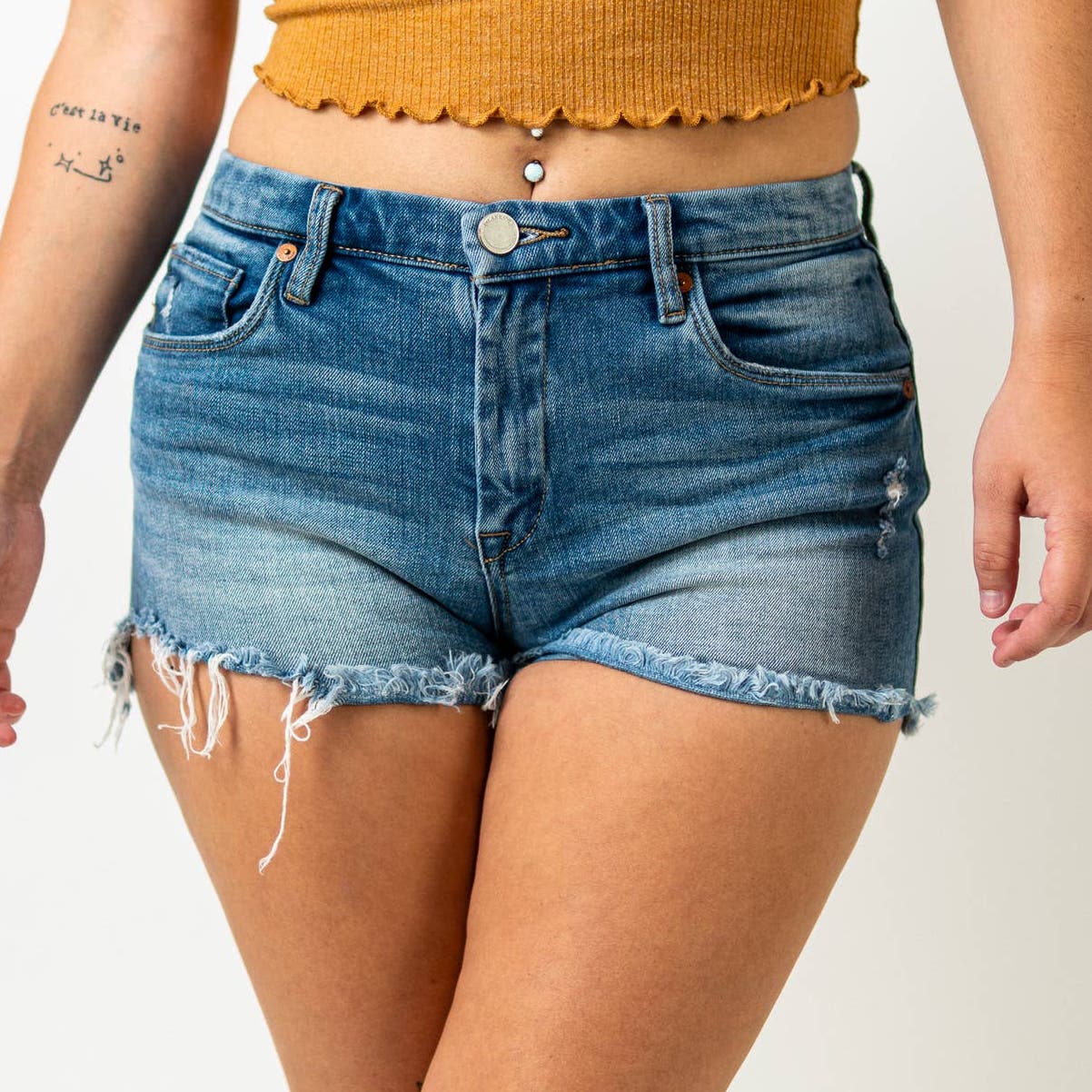 Blank NYC Cutoff Cheeky Stretch Denim Jean Shorts