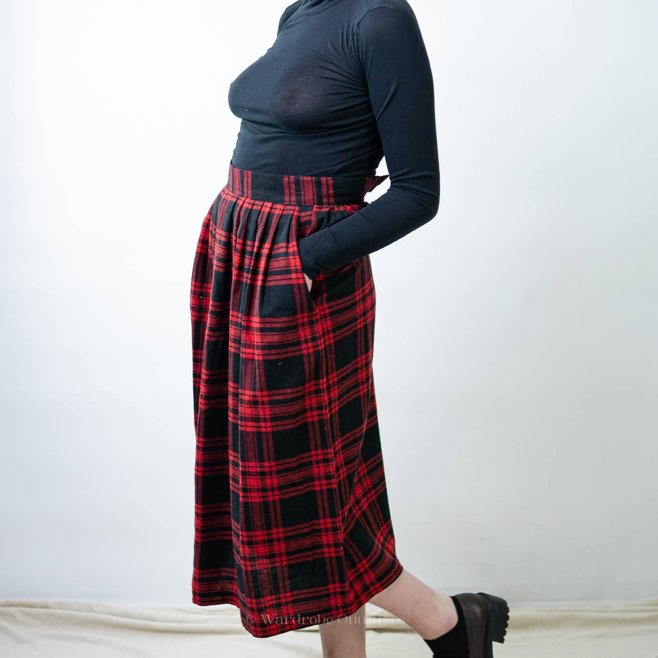 Vintage 90s Red Buffalo Plaid Skirt