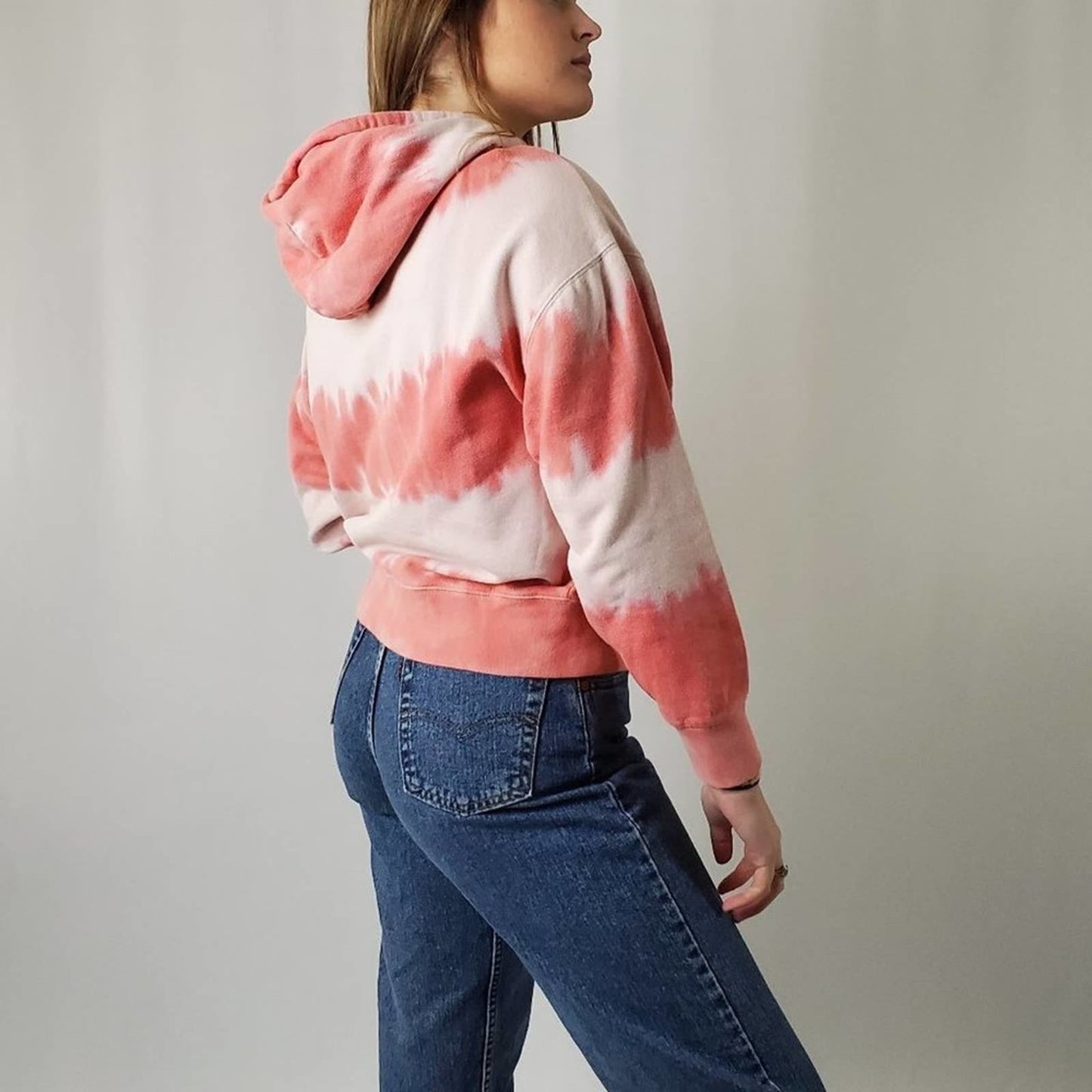 Gap Striped Bleach Tie Dye Hoody Sweatshirt - XS