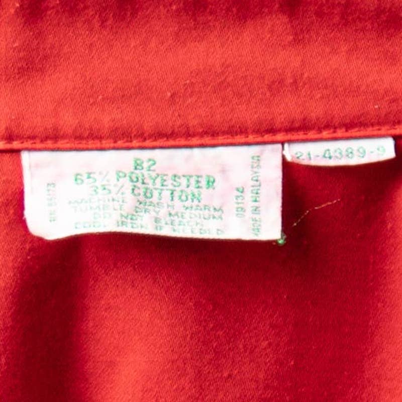 Red Artists Shirt Apron Button Up Blouse
