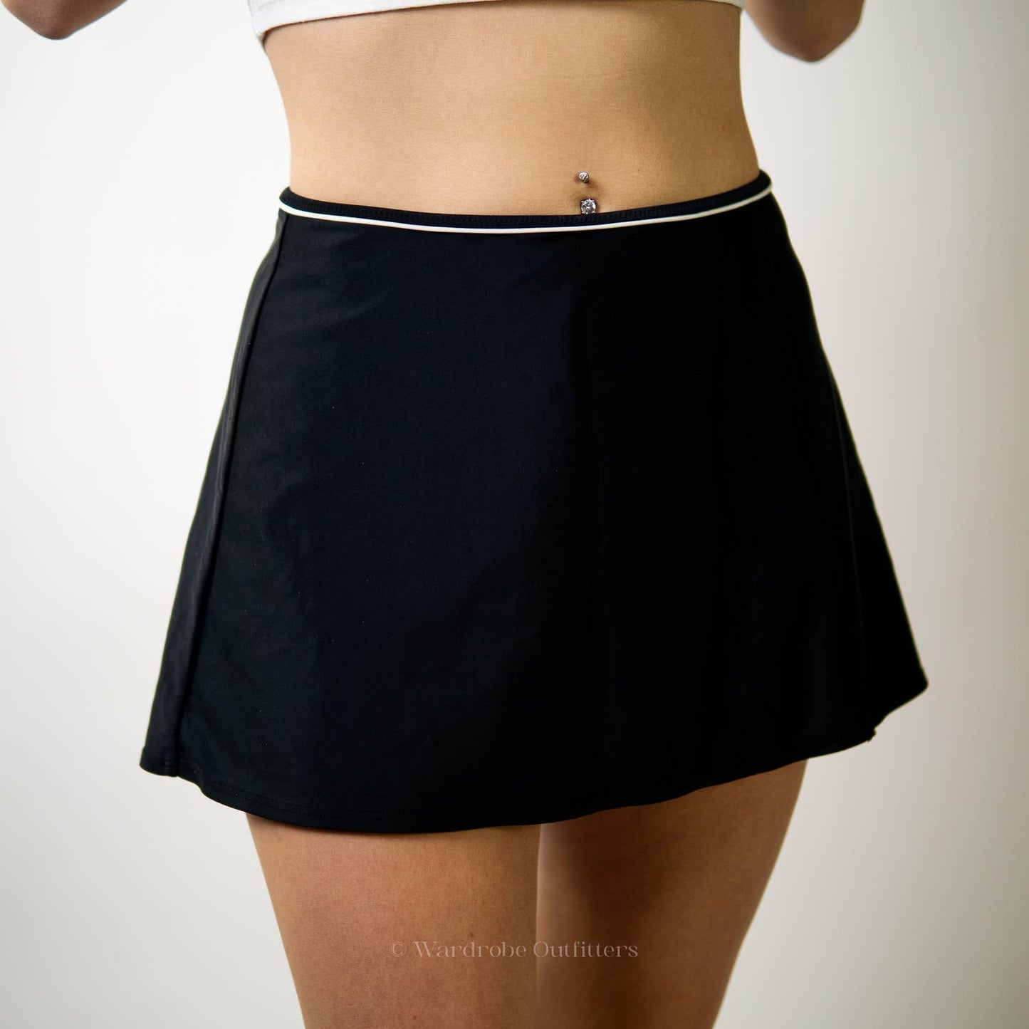 Vintage 90s Black Tennis Mini Skirt