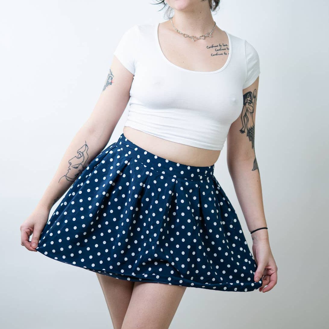 Aeropostale Polka Dot Circle Skater Mini Skirt - M