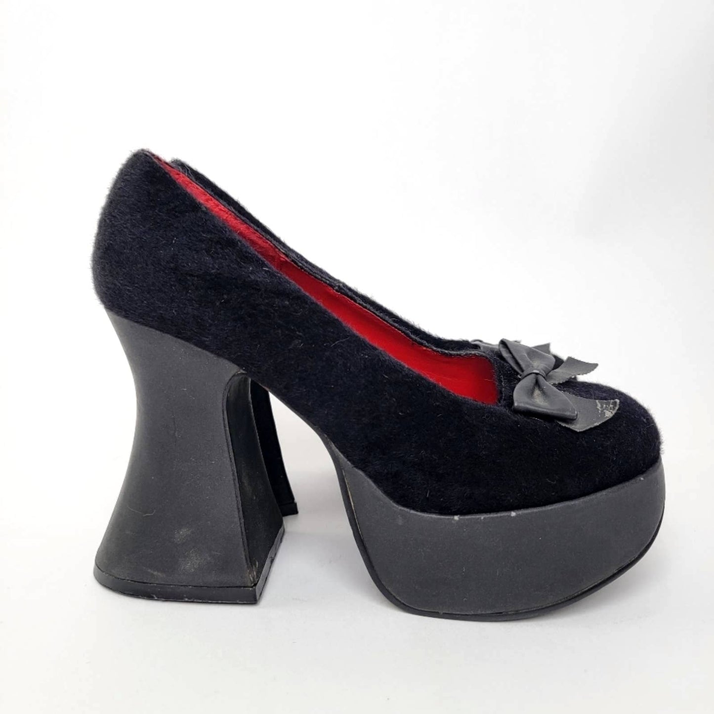 Vintage 90s Morbid Threads Goth High Heel Platform Witchy Shoes - 8