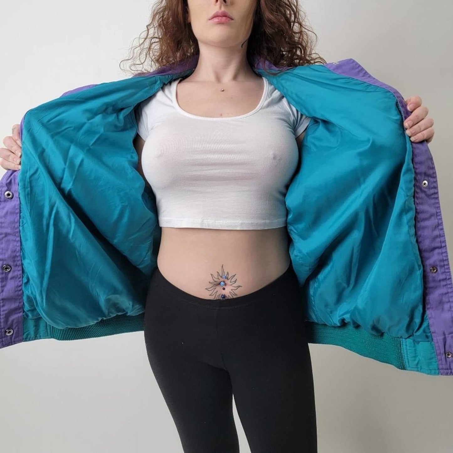Vintage 90s IZZY Sports Wear Color-Blocked Pastel Ski / Bomber / Track Jacket