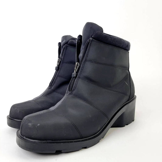 London Fog Chunky Black Zip Up Casey Mid Snow Boots - 11