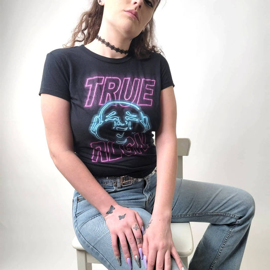 True Religion Big Neon Buddha Tee Shirt - XS