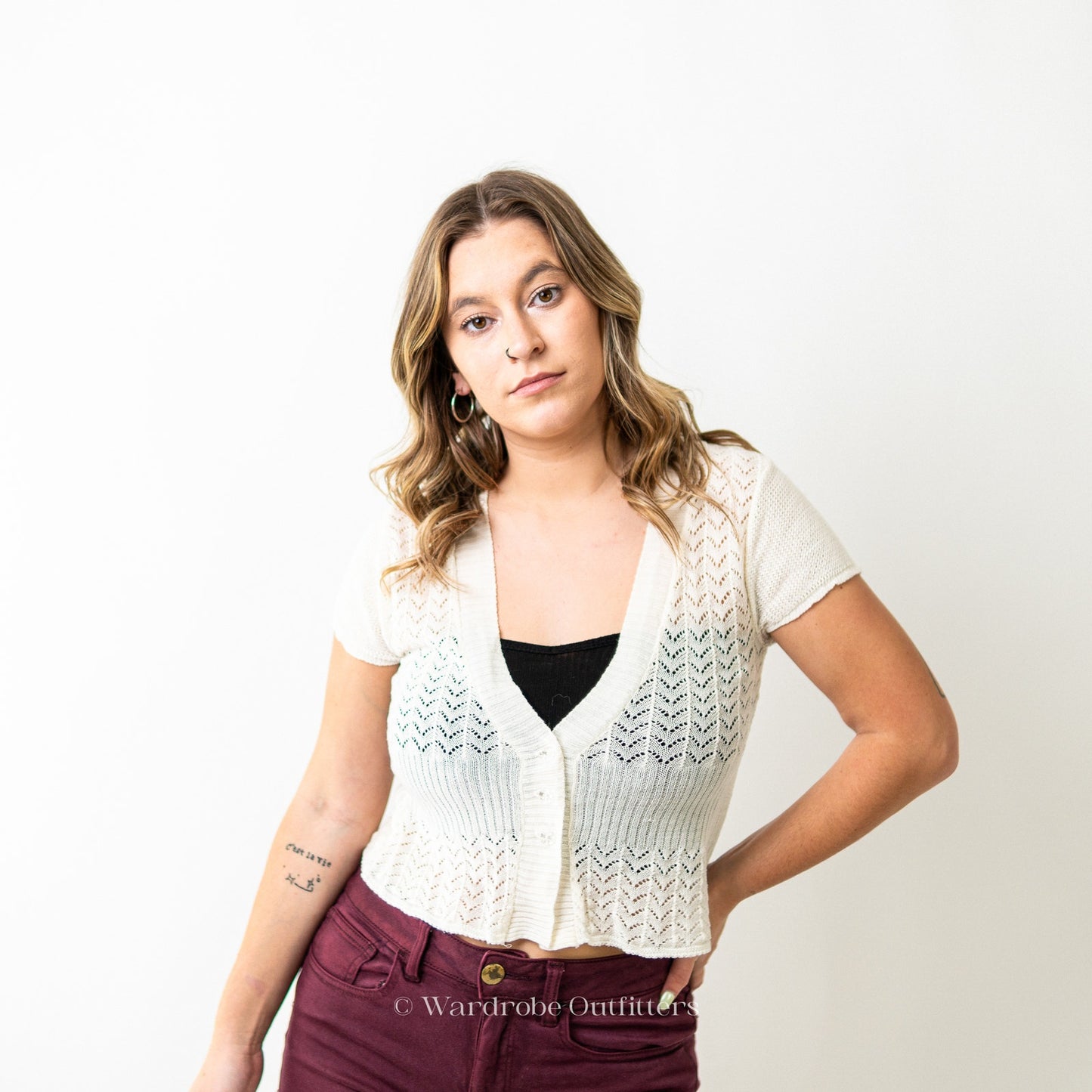 Vintage 90s Lace Crochet Cardigan