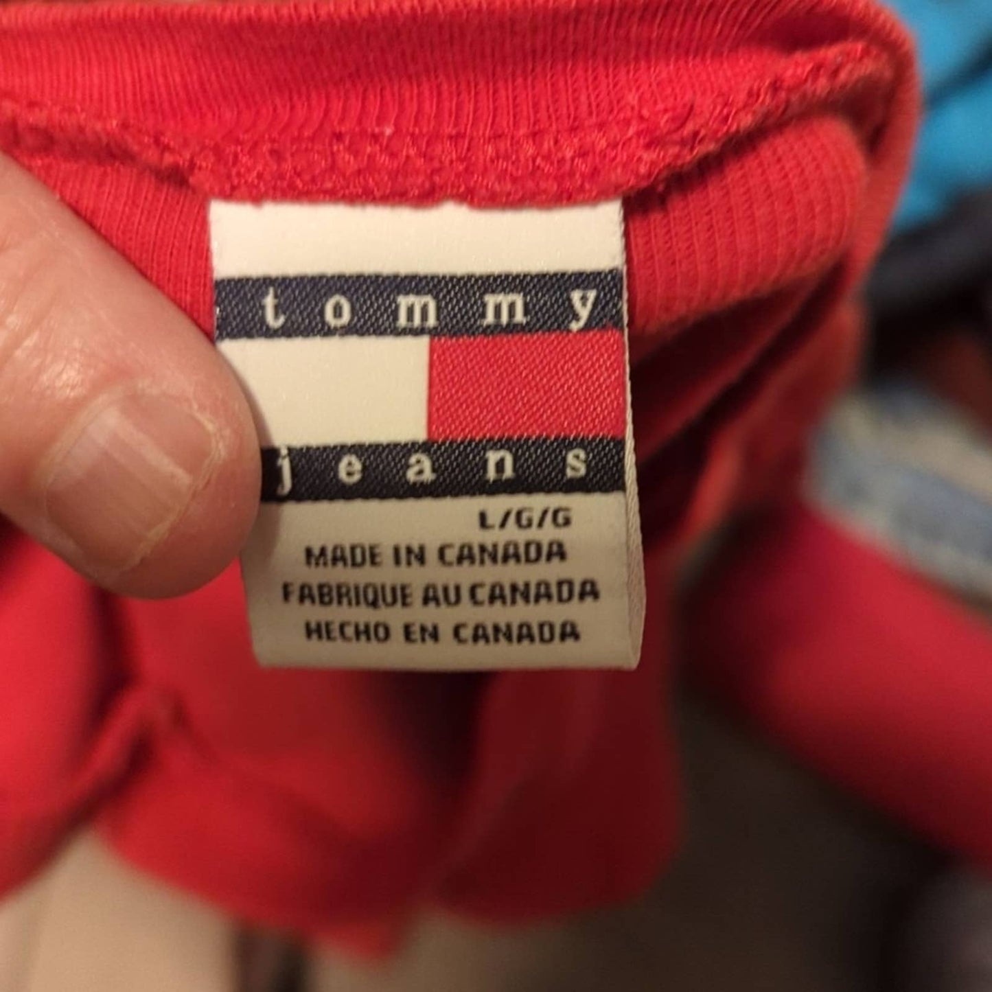 Vintage 90s Tommy Hilfiger Cropped Baby Tee - L