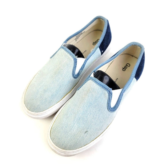 GAP Slip On Casual Loafer Light Denim Canvas Sneakers - 7