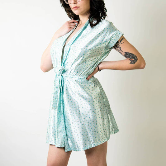 Vintage 90s Silky Babydoll Night Dress Robe - M