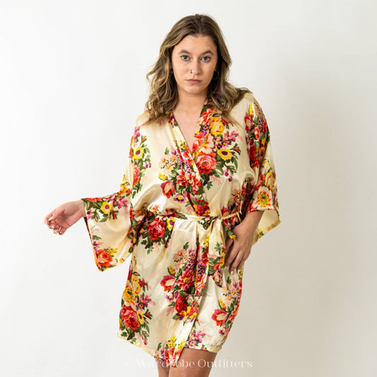 Silky Soft Japanese Floral Robe Lingerie