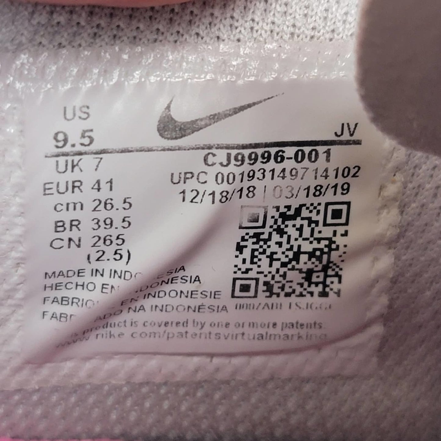 Nike Air Max Motion 2 'Pure Platinum Fuchsia' - 9.5