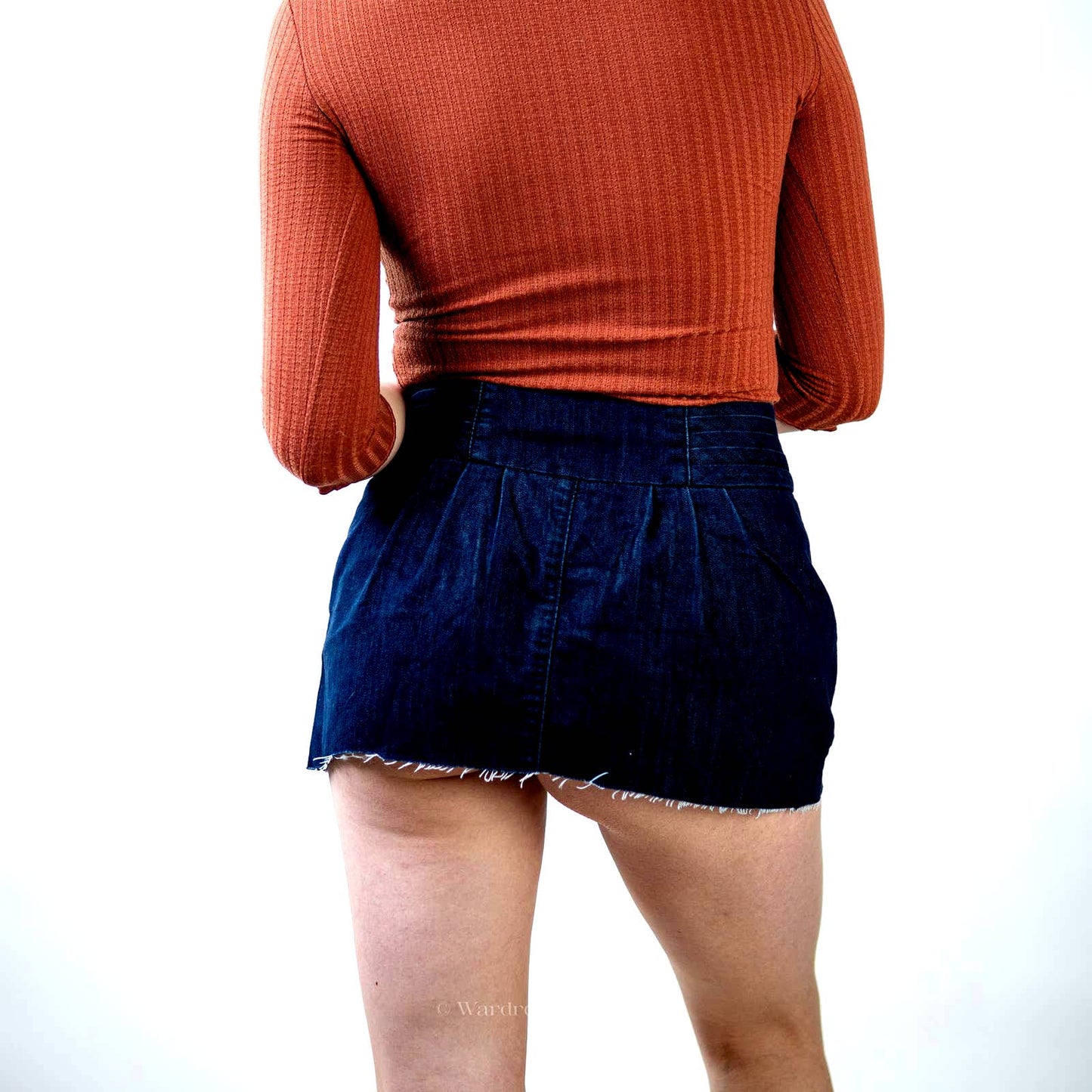 Anthro Pilcro and the Letterpress Raw Hem Denim Micro Mini Skirt