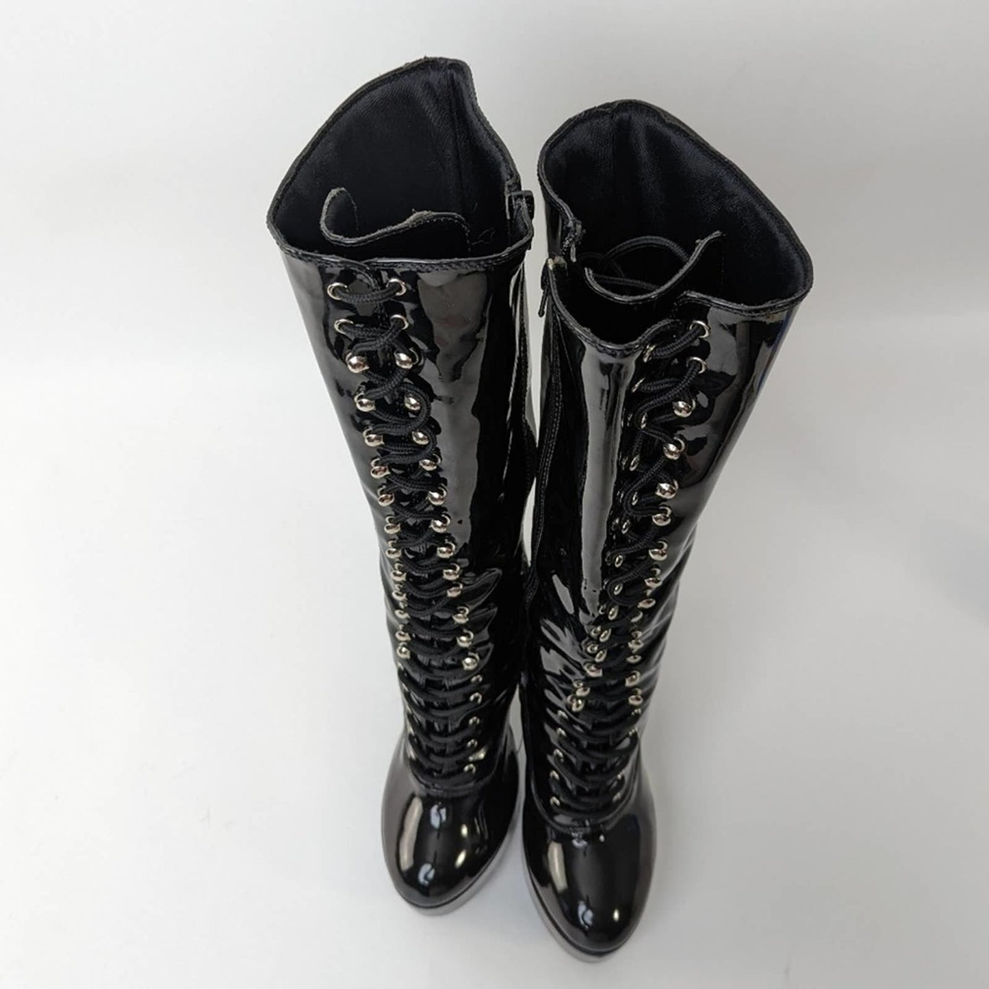 Vintage 90s Dolls Kill Goth High Heel Platform Dancer Boots - 7.5