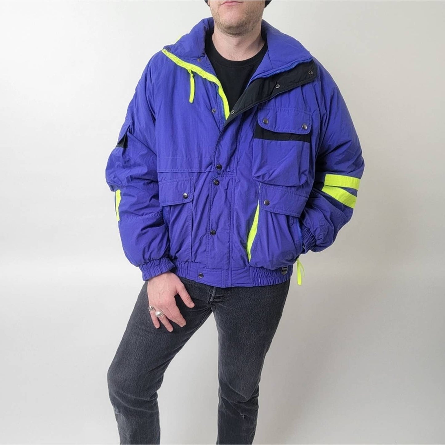 Vintage 90's Steeper Slopes Ski Snowboarding Puffer Jacket - L