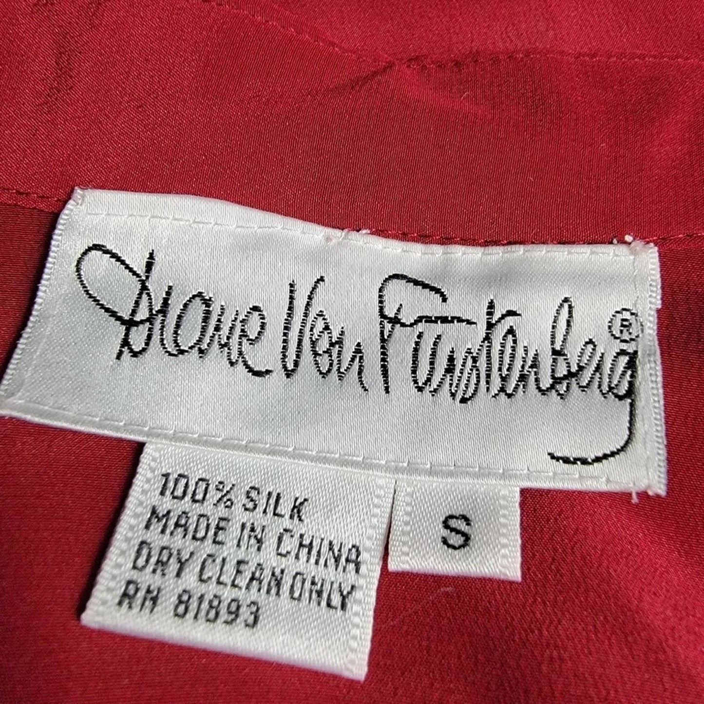 Vintage 90s Diane Von Furstenburg Silk Blouse Button Up Top - S