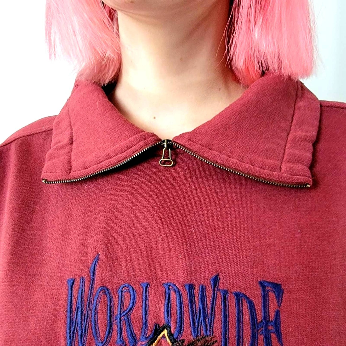 Vintage 90s Worldwide Consevation Fleece Pullover Sweatshirt - M