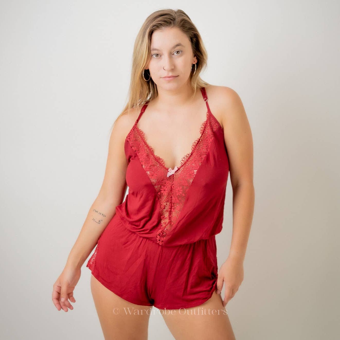 Victoria's Secret Liptsick Red Babydoll Romper Jumpsuit Lingerie