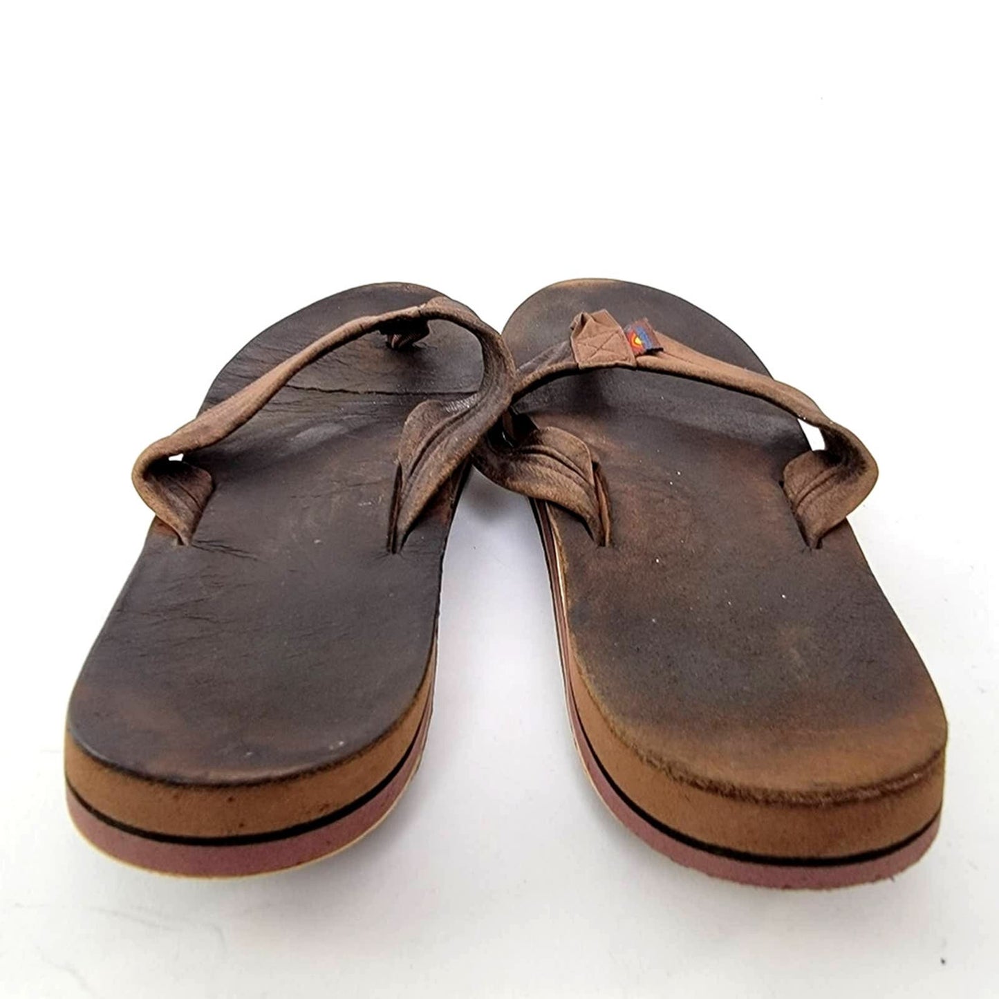 Rainbow Leather Flip Flop Sandals