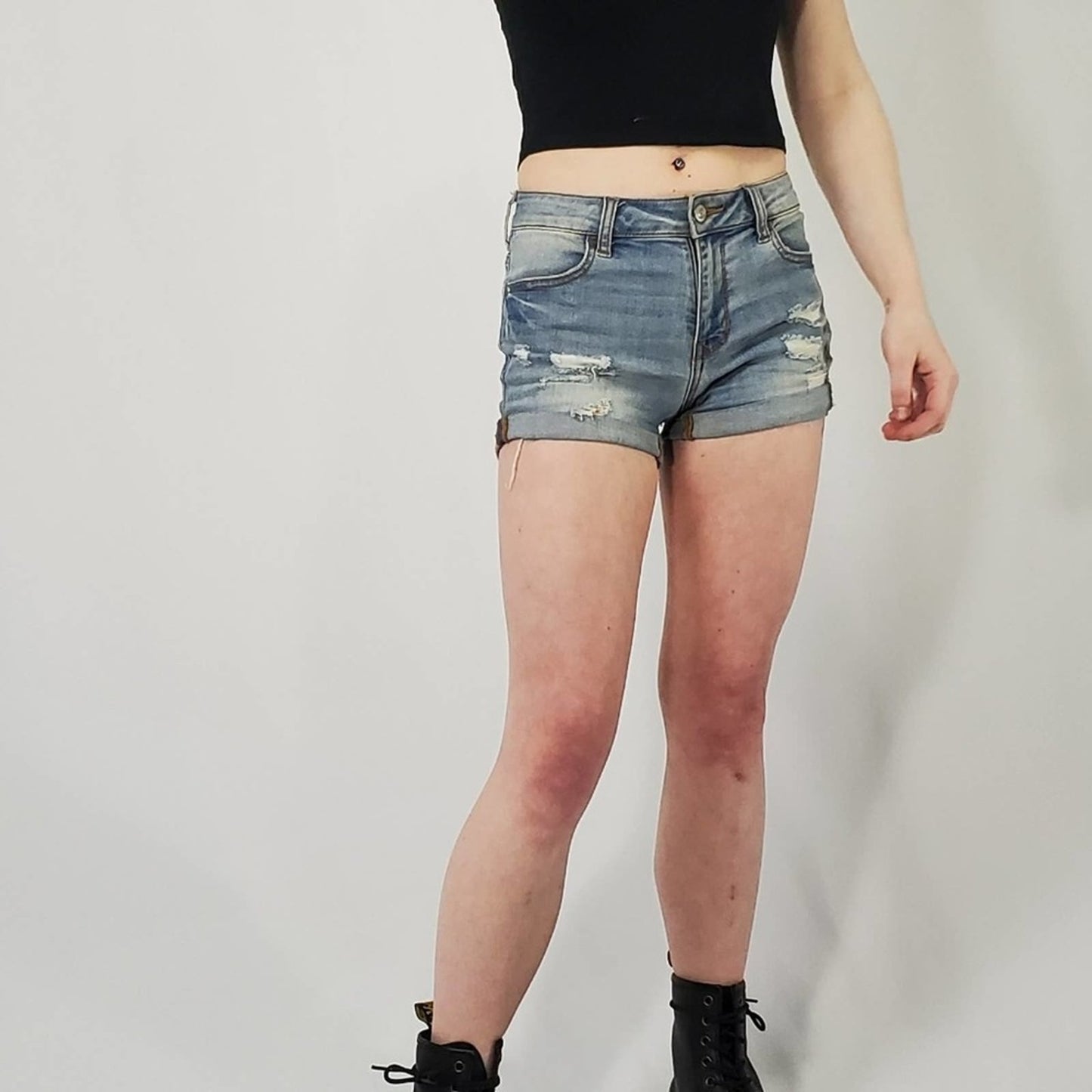 Pacsun Super Stretch Shortie Destressed Cutoff ShortShort Jean Shorts - 23 / 00