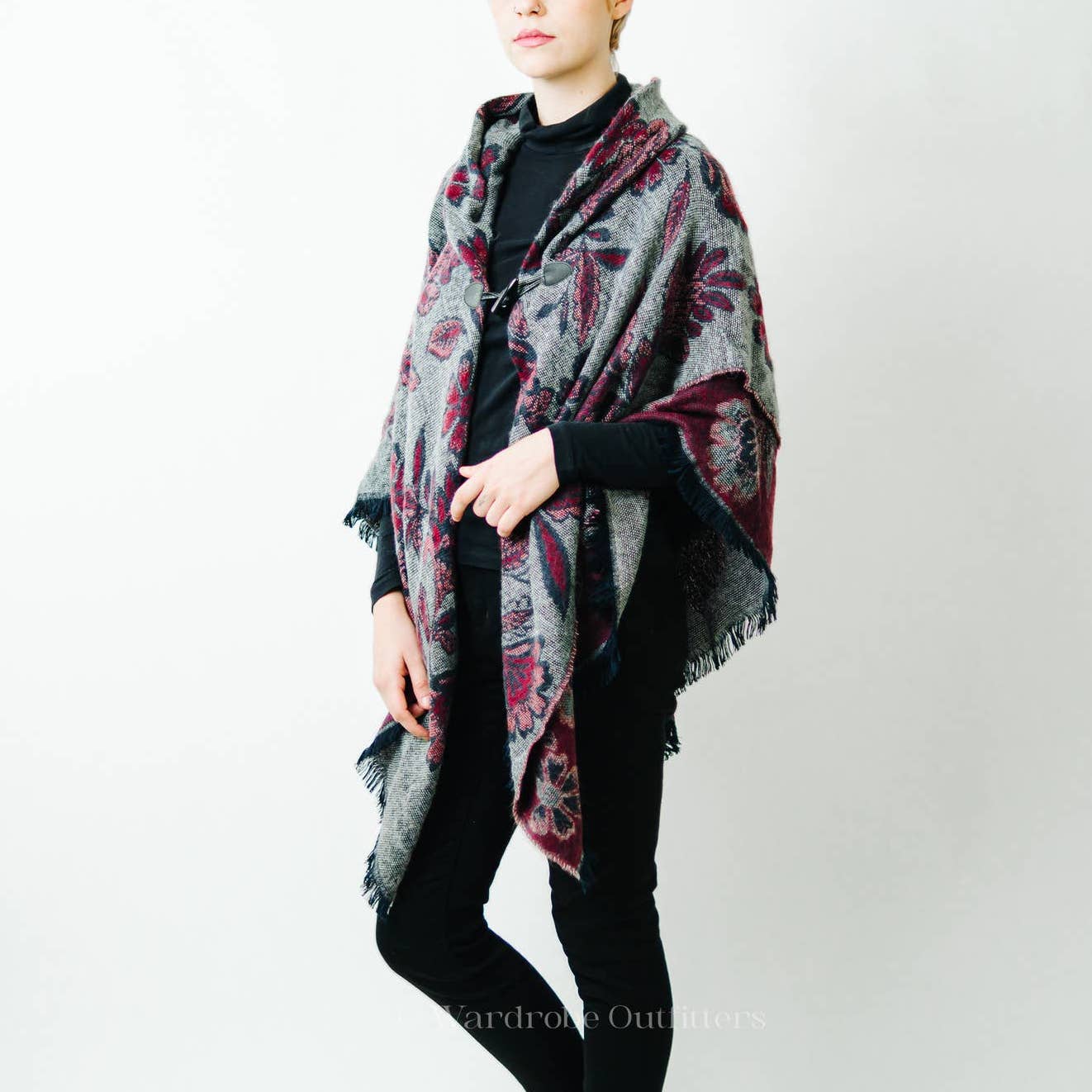 Floral Shaw Afgan Blanket Poncho