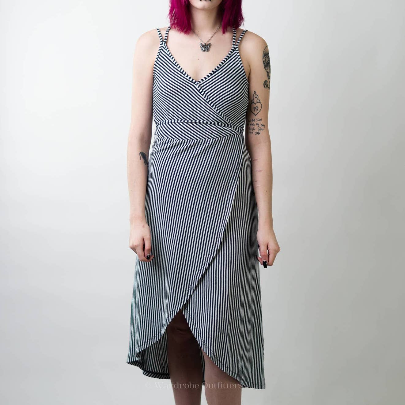 Z Supply Striped HiLo Wrap Dress - XS