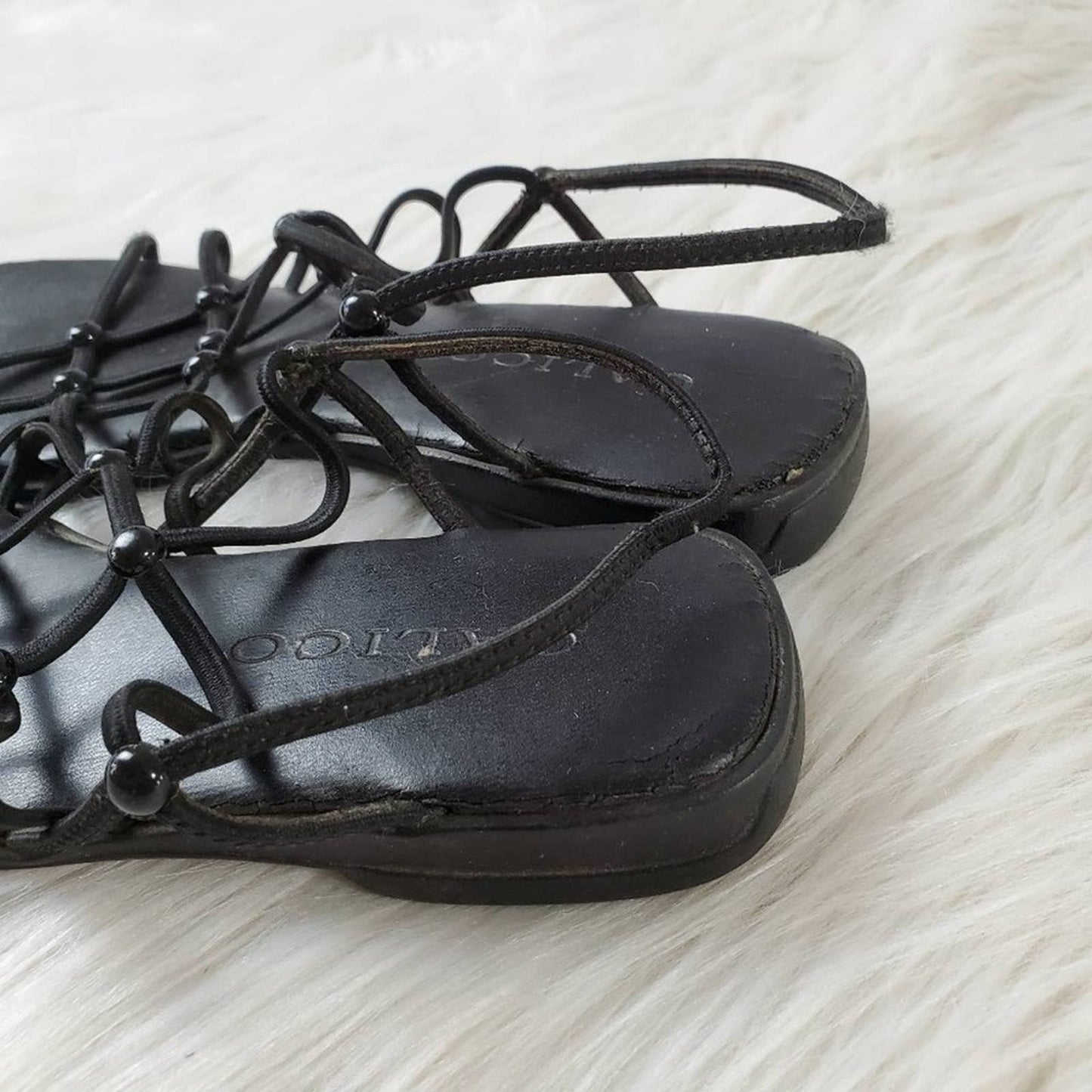 Vintage 80's Calico Leather Gladiator Sandals - 8