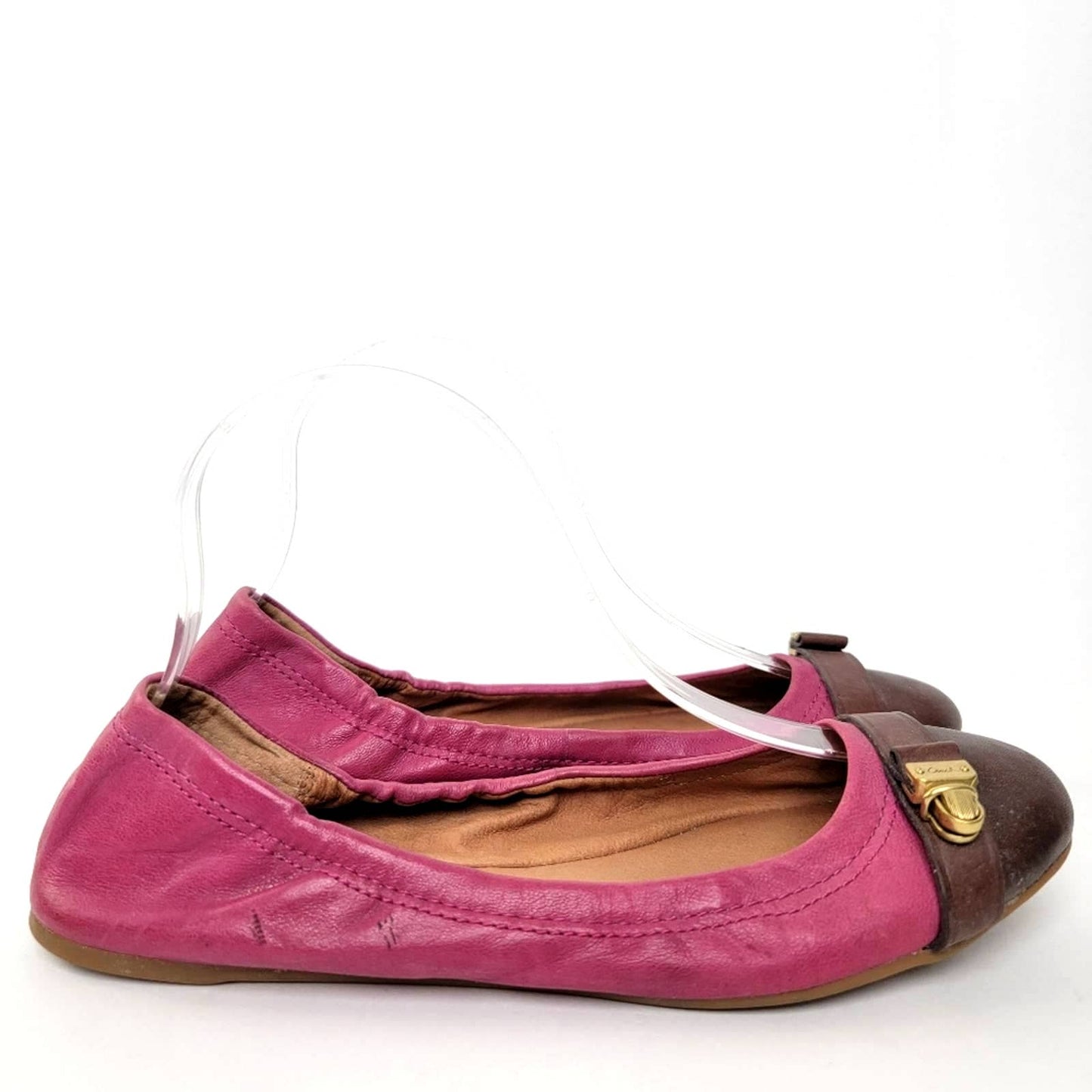 Coach Delphine Soft Leather Slip-on Buckle Ballet Flats - 8