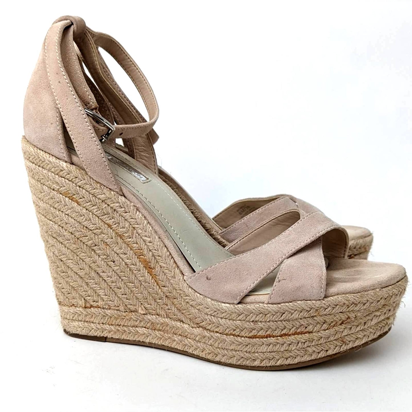 BCBGeneration Holly Wedge Espadrille Platform Sandals in Nude Blush