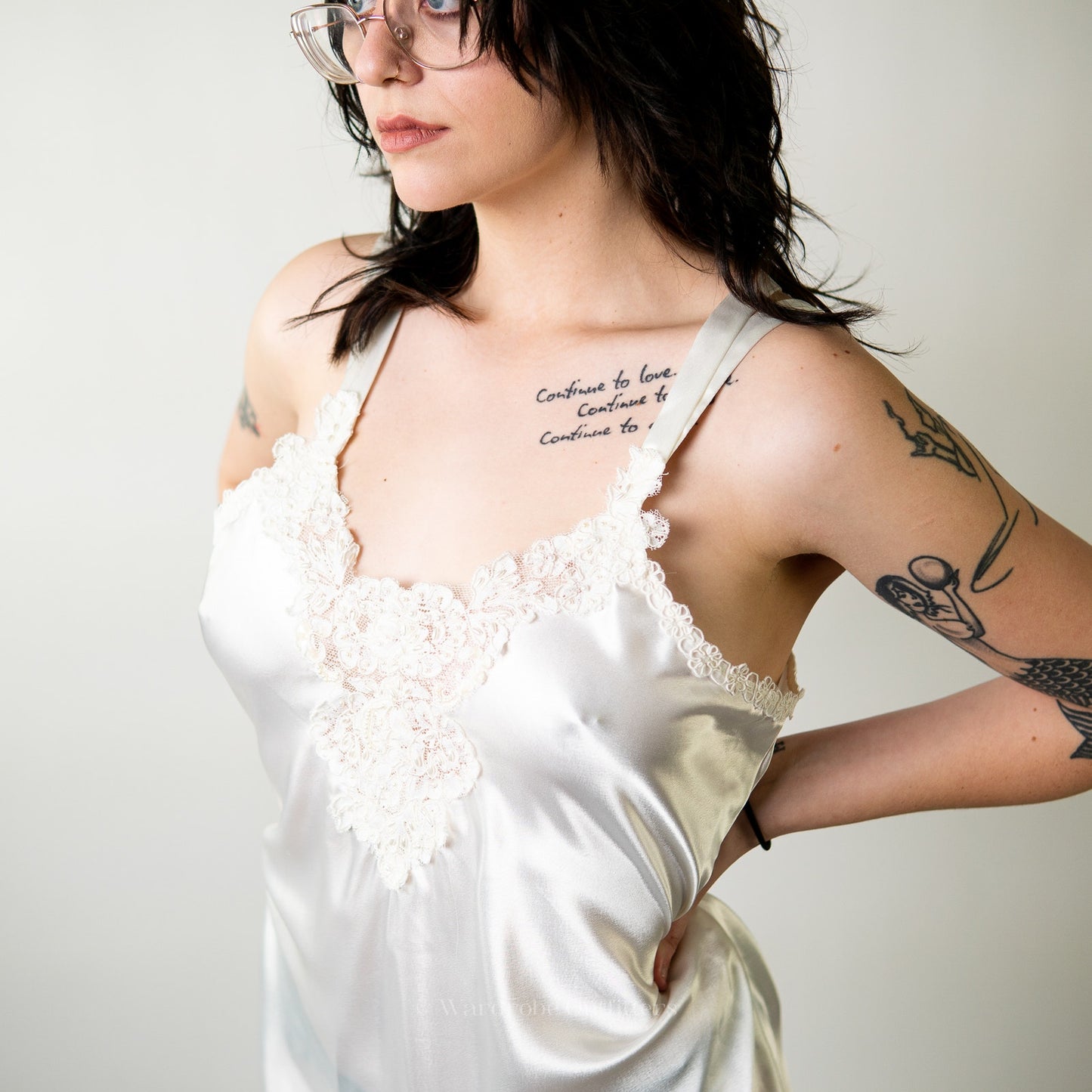 Vintage White Lace Lingerie Slip Dress