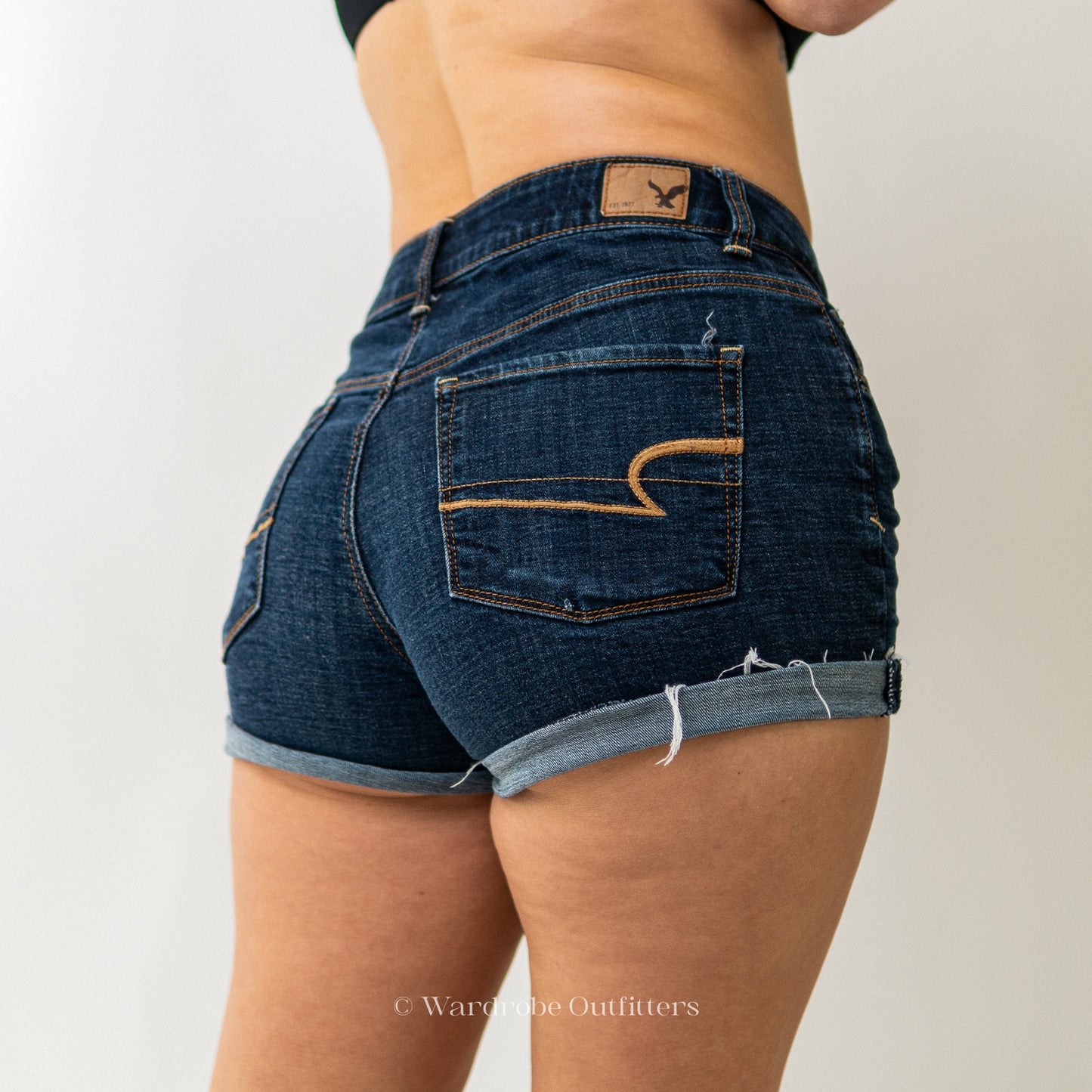 AEO Cutoff Dark Indigo Denim Jean Shorts