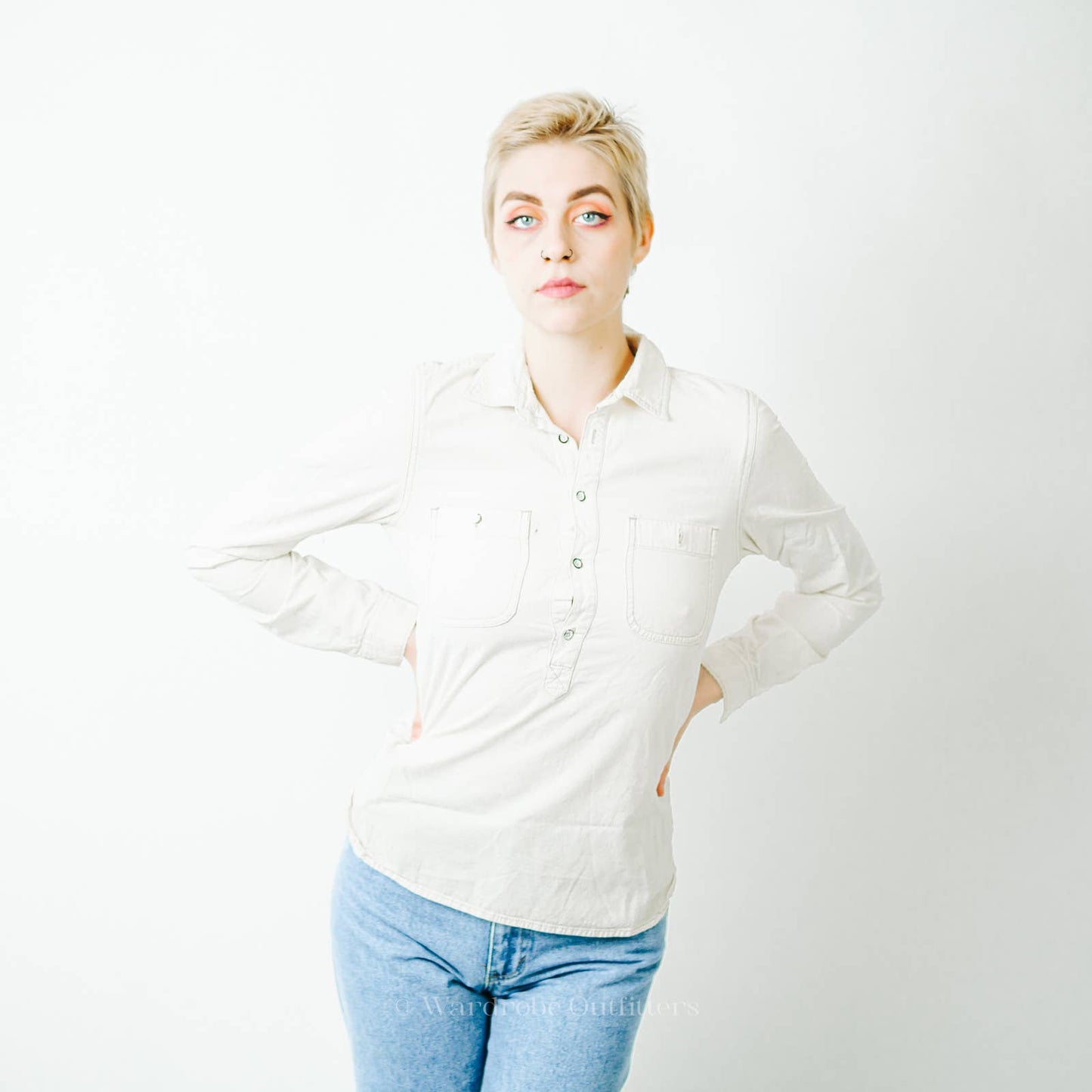 Madewell White Oxford Button Up Collared Shirt