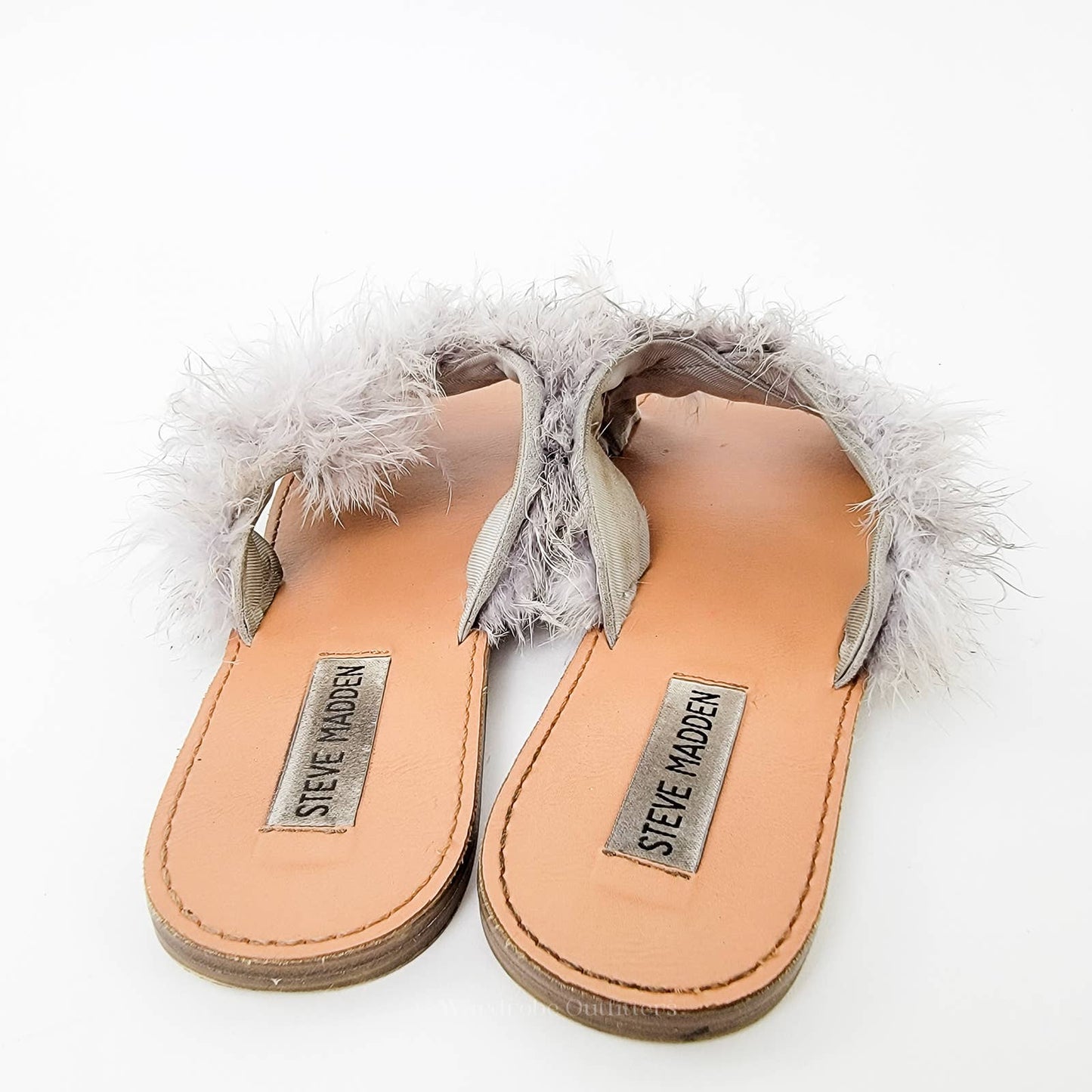 Steve Madden Boa Feather Ciara Slide Sandals - 7
