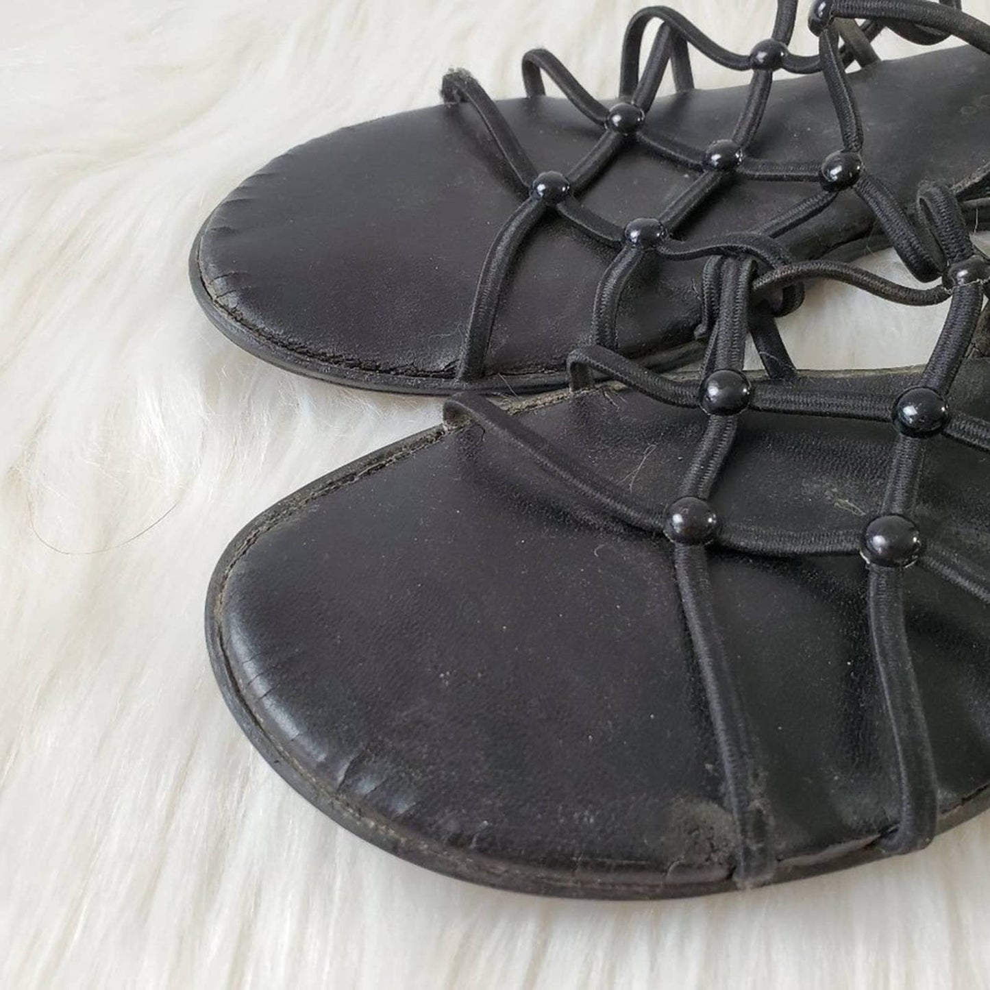 Vintage 80's Calico Leather Gladiator Sandals - 8