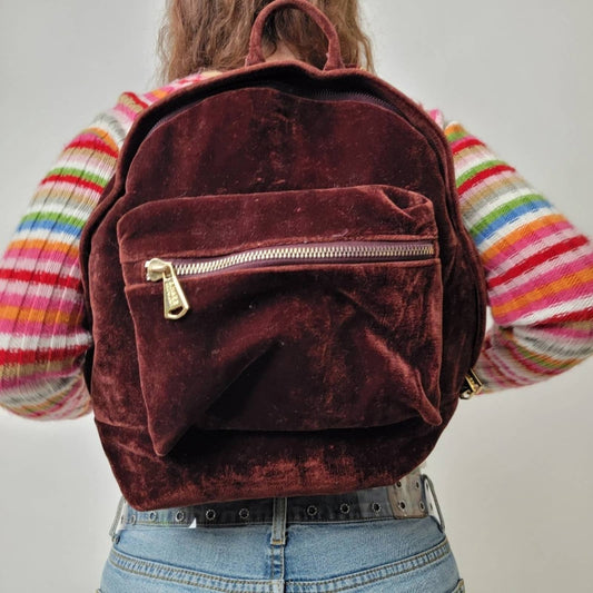 Vintage Y2K Aimee Kestenberg Woodside Velvet Mini Backpack