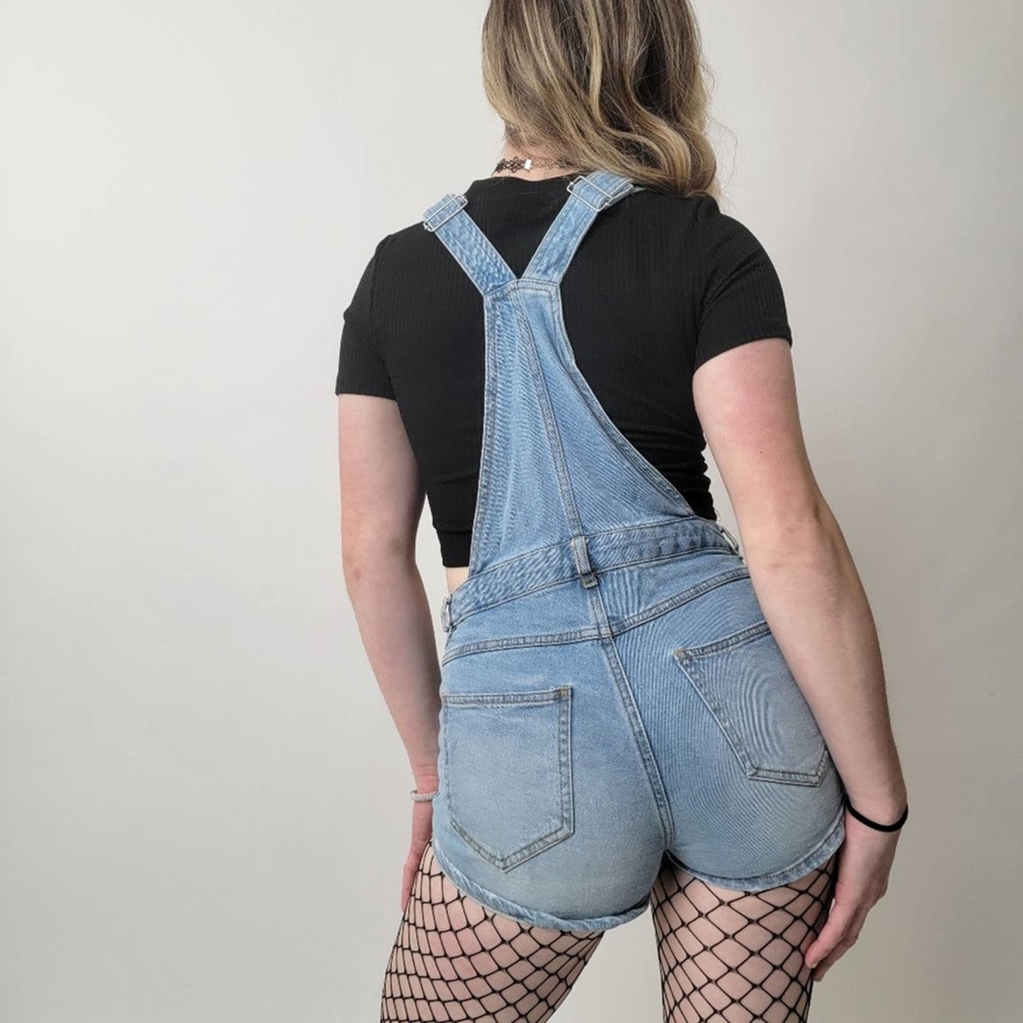 Love Tree Denim Shorts Overalls - M