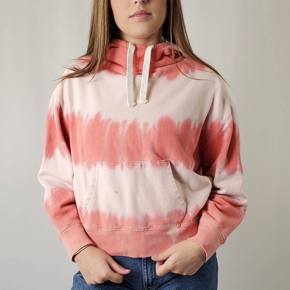 Gap Striped Bleach Tie Dye Hoody Sweatshirt - XS