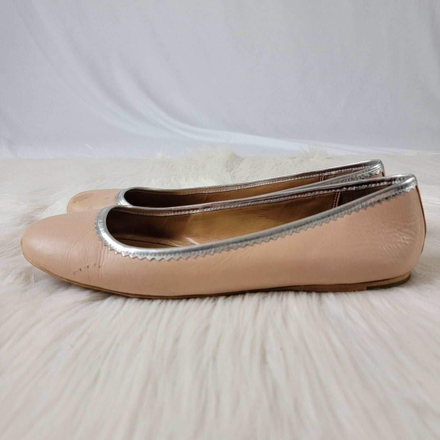 Coach Halle Leather Ballet Flats in Beechwood Pink - 10B