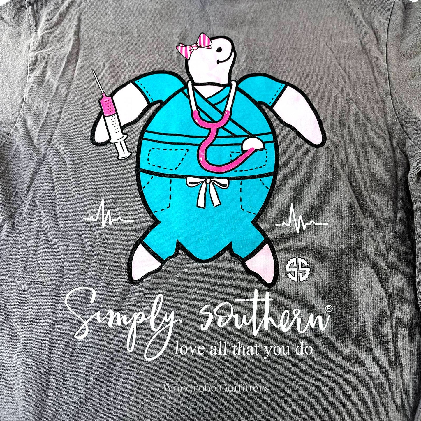 Simply Southern Nurse Turtle Tee Shirt - M