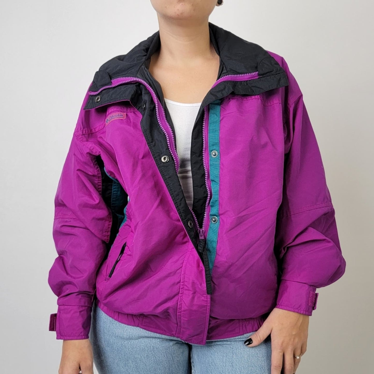 Vintage 90s Colorblock Columbia Nylon Ski Jacket - M