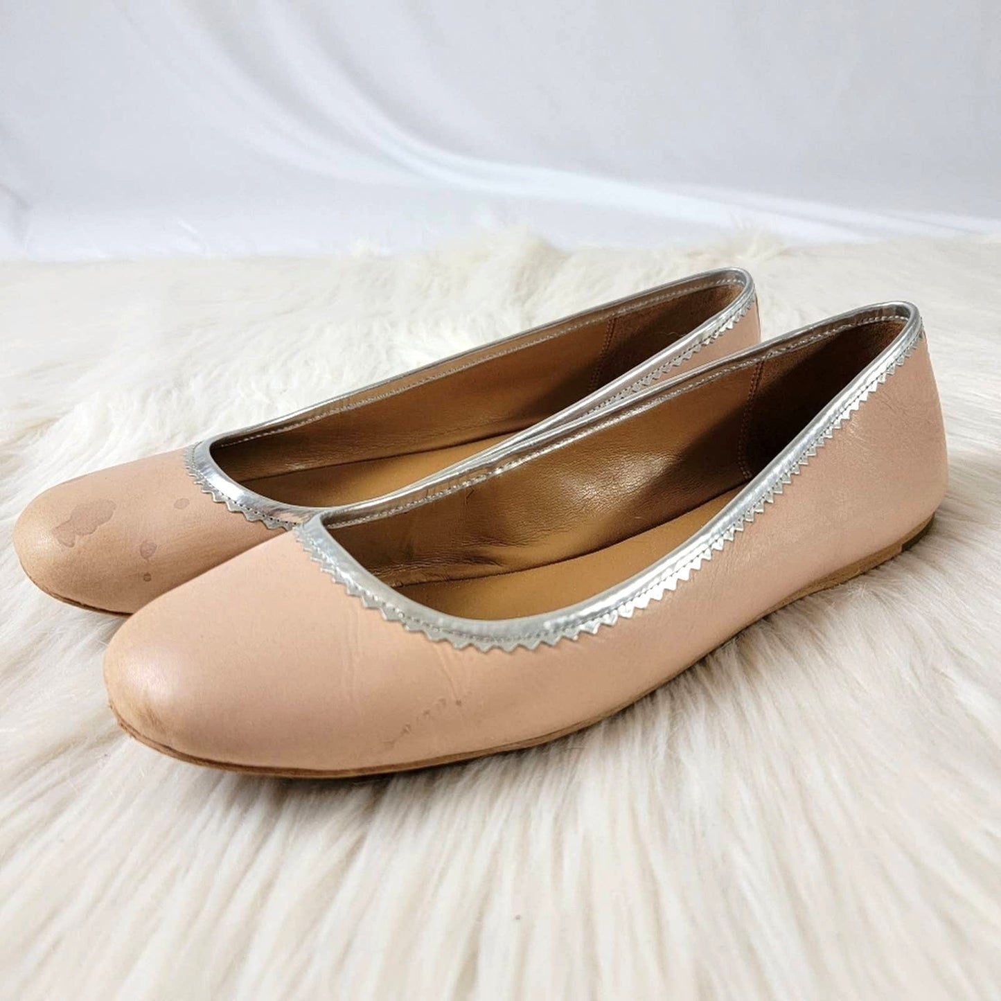 Coach Halle Leather Ballet Flats in Beechwood Pink - 10B