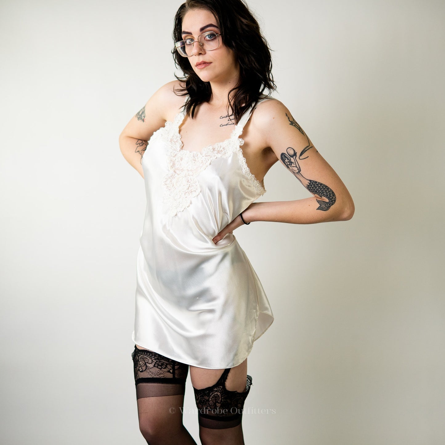 Vintage White Lace Lingerie Slip Dress