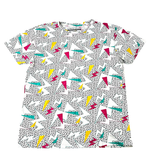 Retro Vintage 80s Style Color Block Abstract Geometric Tee Shirt - M